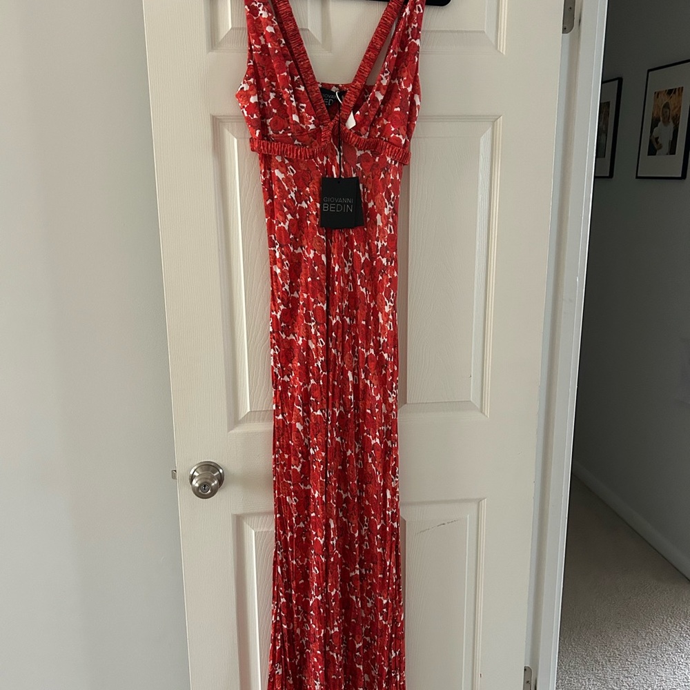 Red Floral Women Dress by Giovanni Bedin